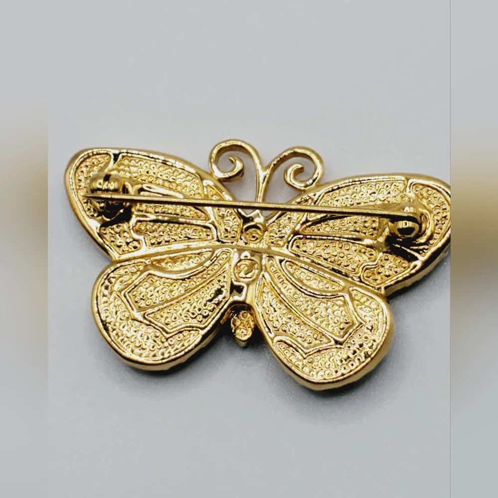 Signed Swarovski  crystal vintage butterfly brooch pin Estate Jewelry Vtg - Picture 9 of 9